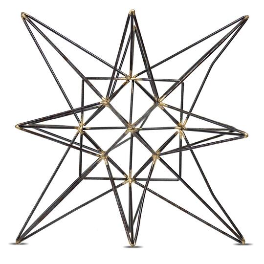 10" Gunmetal & Gold Metal Star Figurine